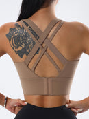 Nova roupa interior esportiva feminina à prova de choque correndo colete de fitness sutiã de secagem rápida