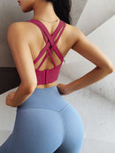 Nova roupa interior esportiva feminina à prova de choque correndo colete de fitness sutiã de secagem rápida