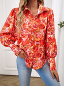 Top feminino estampado casual férias soltas