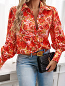 Top feminino estampado casual férias soltas