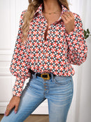 Top feminino estampado casual férias soltas